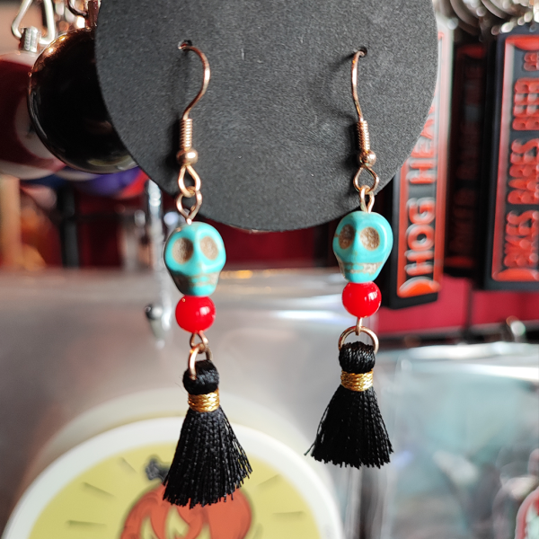【VALLERY'S SELECT】Day of the Dead Tassel Earrings スカルタッセルピアス(イヤリング変更可)