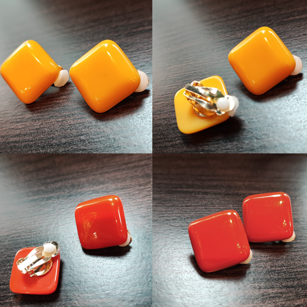 【VALLERY'S SELECT】Square Dome Clip-On Earrings クリップイヤリング