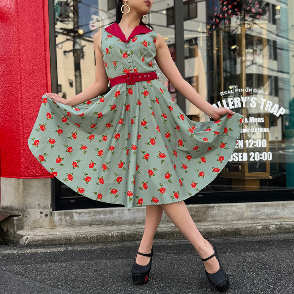 miss luloJani | Fit & Flare Dress With Pockets SAGE PINK