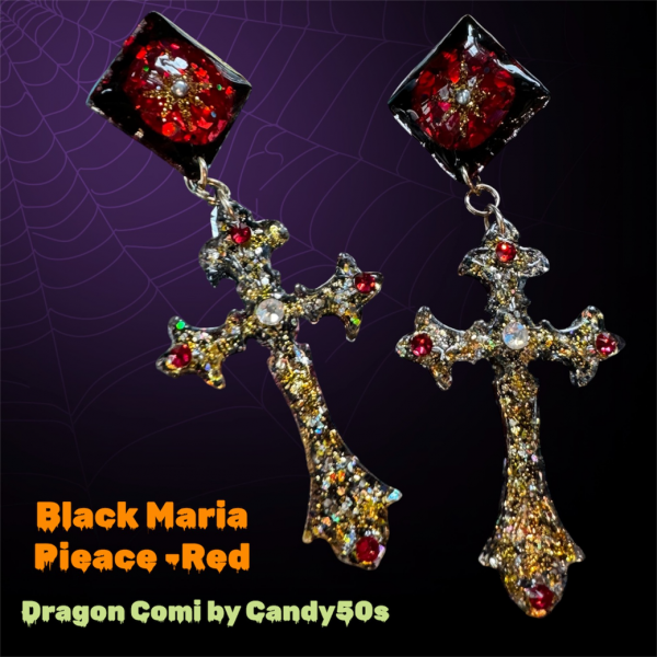 Dragon Comi by Candy50sBlack Maria Pieace -Red & Red Rhinestone