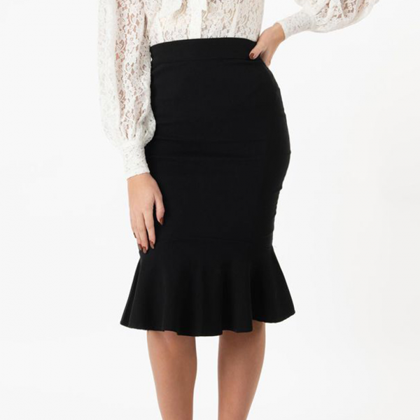 Unique Vintage Fishtail Lizette Wiggle Skirt