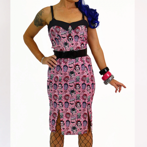 Bonsai KittenPink Monster Mash Wiggle Dress