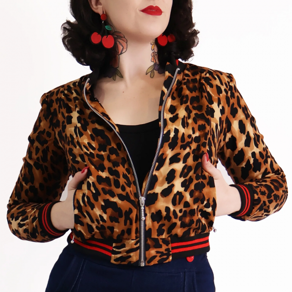 Bonsai KittenClassic Leopard Bomber Jacket