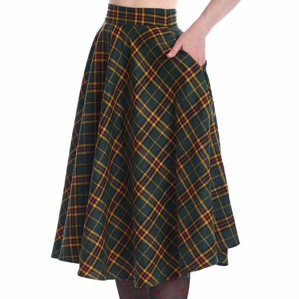 BANNEDHIGHLAND GREEN SWING SKIRT