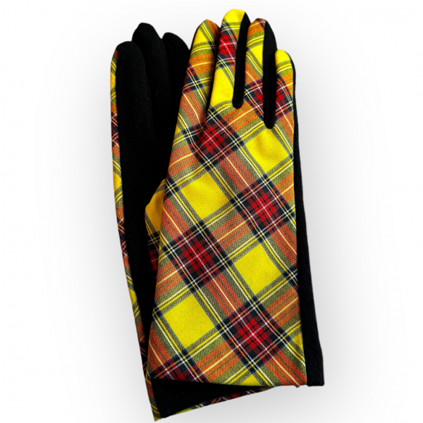 VALLERY'S SELECTRetro Knit Glove -BlackYellowCheckered