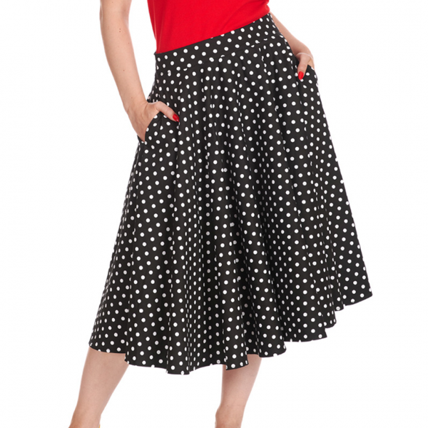 BANNEDDOT DAYS SWING SKIRT Black <img class='new_mark_img2' src='https://img.shop-pro.jp/img/new/icons1.gif' style='border:none;display:inline;margin:0px;padding:0px;width:auto;' />