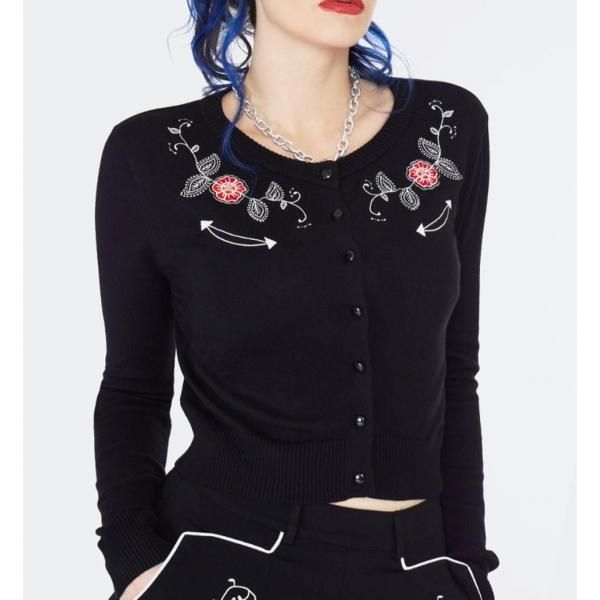 <img class='new_mark_img1' src='https://img.shop-pro.jp/img/new/icons1.gif' style='border:none;display:inline;margin:0px;padding:0px;width:auto;' />JAWBREAKERWestern Flowers Embroidery Cardigan