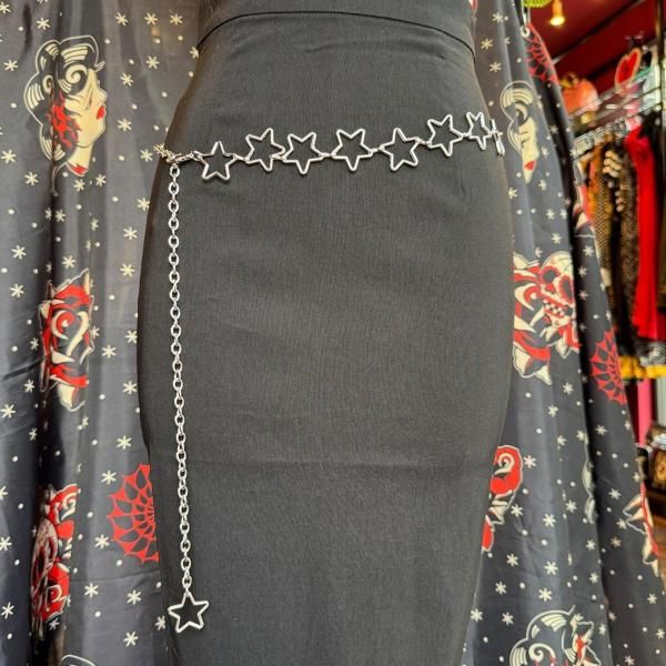 VALLERY'S SELECTCutting Star Chain Belt Silver