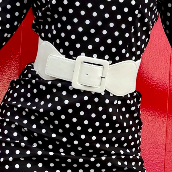 BANNEDLAST DAY OUT SQUARE BUCKLE BELT  White