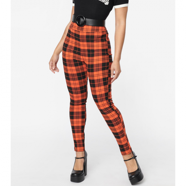 <img class='new_mark_img1' src='https://img.shop-pro.jp/img/new/icons1.gif' style='border:none;display:inline;margin:0px;padding:0px;width:auto;' />Unique VintageRizzo Cigarette Pants -Orange Plaid ϥȥѥ 