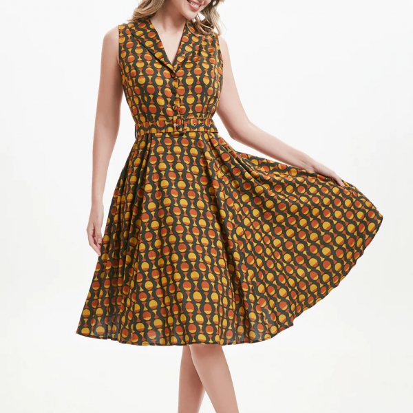 <img class='new_mark_img1' src='https://img.shop-pro.jp/img/new/icons1.gif' style='border:none;display:inline;margin:0px;padding:0px;width:auto;' />miss luloA Bite of the Apple Jani Dress (Soysilk Blend)