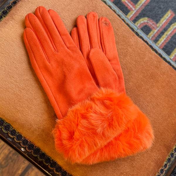 <img class='new_mark_img1' src='https://img.shop-pro.jp/img/new/icons1.gif' style='border:none;display:inline;margin:0px;padding:0px;width:auto;' />VALLERY'S SELECTFaux Fur Retro Knit Glove -Orange