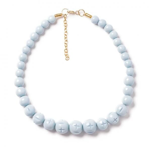 <img class='new_mark_img1' src='https://img.shop-pro.jp/img/new/icons1.gif' style='border:none;display:inline;margin:0px;padding:0px;width:auto;' />SplendetteHeavy Carve Fakelite Bead Necklace Powder Blue ѥ֥롼