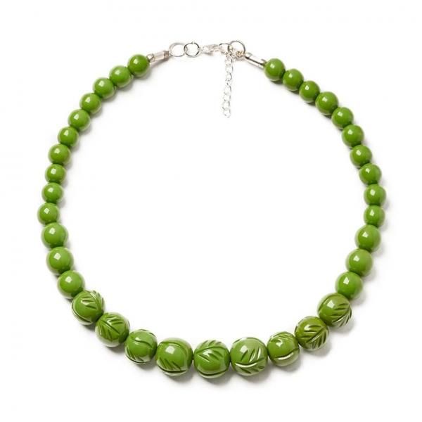 SplendetteHeavy Carve Fakelite Bead Necklace Palm ѡ॰꡼