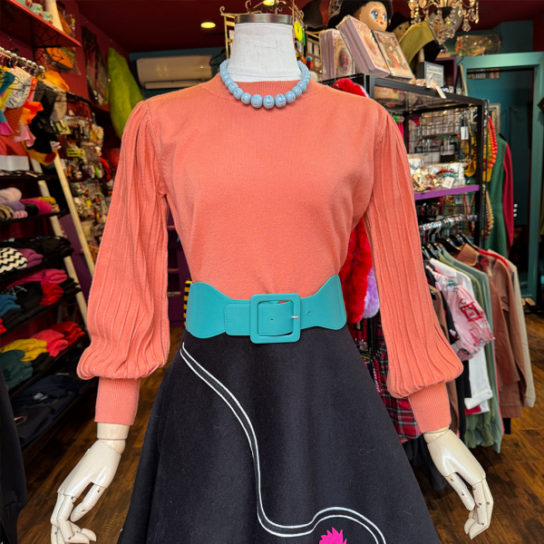 <img class='new_mark_img1' src='https://img.shop-pro.jp/img/new/icons1.gif' style='border:none;display:inline;margin:0px;padding:0px;width:auto;' />��VALLERY'S SELECT��Pintuck Puff-Sleeve Sweater in Coral