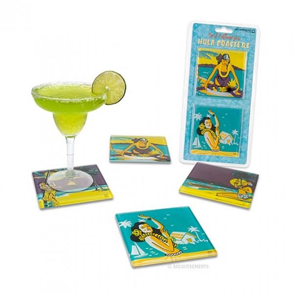 AccoutrementsGlass Hula Coasters