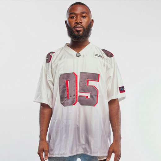 FUBU (フブ) / THROWBACK ICONIC JERSEY / WHITE × GRAY - GANGSTA MARKET 【ギャングスタ  マーケット】