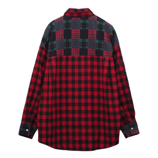 BAGARCH (バガーチ) / PATCHWORK CHECK SHIRTS / RED ...