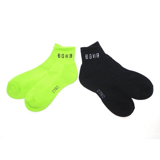 BAGARCH (バガーチ) / BGHB SHORT SOCKS (2PC SET) / BLACK , LIME