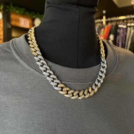 GOLDEN GILT (ゴールデン・ギルト) / 2TONE CUBAN LINK NECKLACE / GOLD×SILVER - GANGSTA  MARKET 【ギャングスタ マーケット】