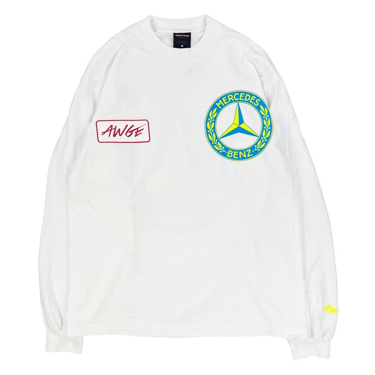 AWGE × MERCEDES BENZ (アウグ×メルセデス・ベンツ) / LONG SLEEVE T-SHIRT / WHITE -  GANGSTA MARKET 【ギャングスタ マーケット】