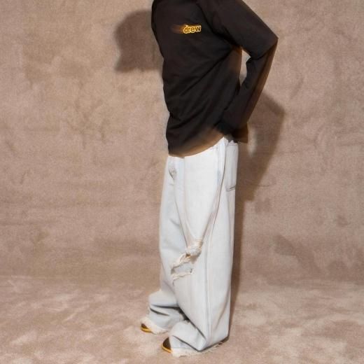 50%OFF】 drew house / ULTRA WIDE LEG JEANS / DISTRESSED