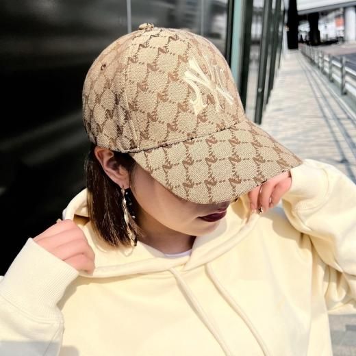 NEW VINTAGE (ニューヴィンテージ) / NV MONOGRAM 6 PANEL CAP / BEIGE - GANGSTA MARKET  【ギャングスタ マーケット】