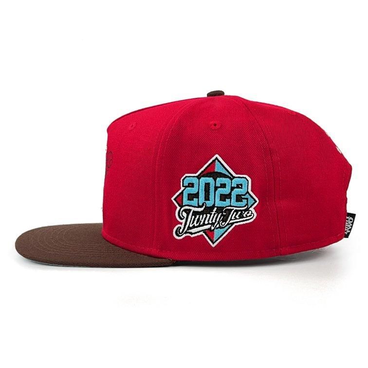 TWNTY TWO / LA SNAPBACK CAP / RED × BROWN - GANGSTA MARKET
