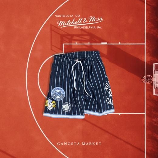 Mitchell & Ness (ミッチェル＆ネス) / NCAA HOMETOWN MESH SHORT (NORTH CAROLINA) /  NAVY - GANGSTA MARKET 【ギャングスタ マーケット】