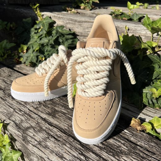 NIKE (ナイキ) / CUSTOM WMNS AF1 PRM MF / VACHETTA TAN × WHITE