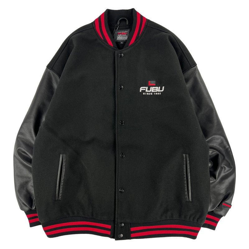 FUBU (フブ) / VARSITY JACKET / BLACK - GANGSTA MARKET