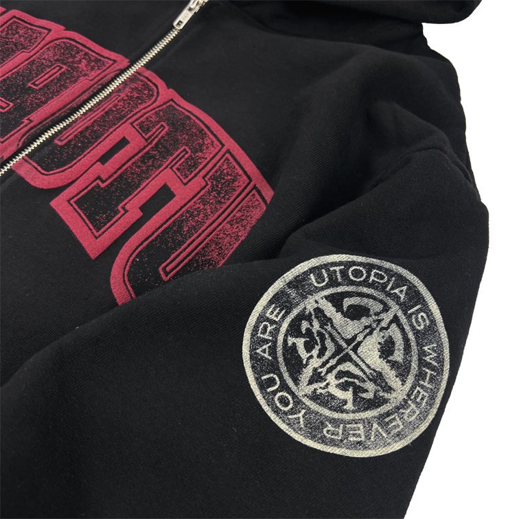 UTOPIA / REVERSE UTOPIA ZIP HOODIE - GANGSTA MARKET 【ギャングスタ マーケット】