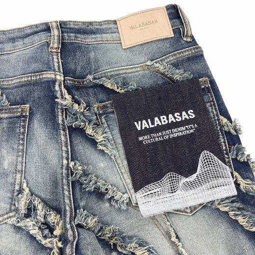 VALABASAS (バラバサス) / RUFFLED DENIM STACKED / LIGHT BLUE