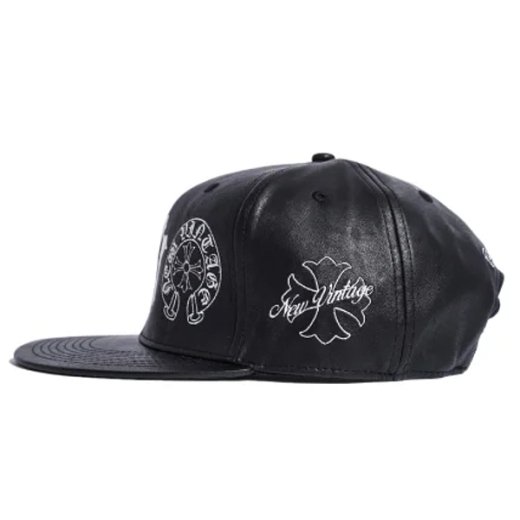 NEW VINTAGE (ニューヴィンテージ) / CHROME YORK EMBLEM PU LEATHER BB CAP / BLACK -  GANGSTA MARKET 【ギャングスタ マーケット】