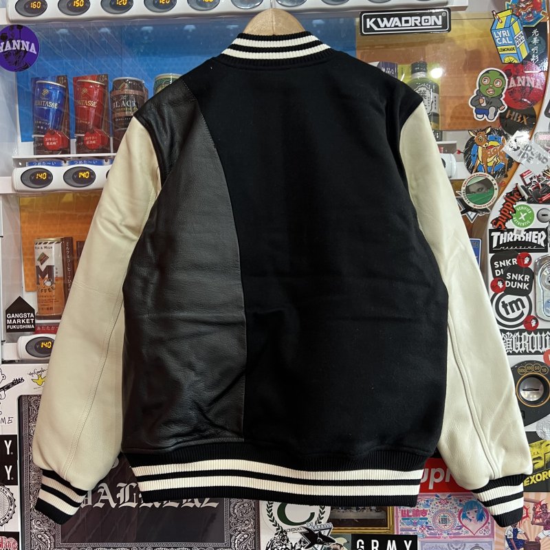 TRAPSTAR (トラップスター) / HYPERDRIVE T CHENILLE VARSITY JACKET / BLACK × OFF  WHITE - GANGSTA MARKET 【ギャングスタ マーケット】