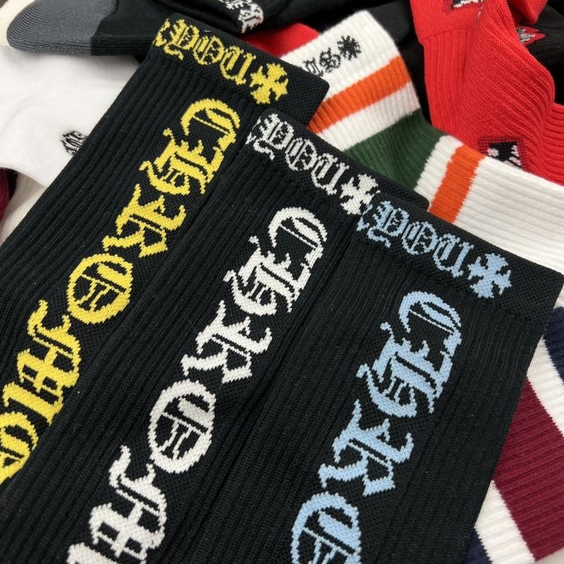 CHROME HEARTS (クロムハーツ) / CH LOGO SOCKS / BLACK × LIGHT BLUE