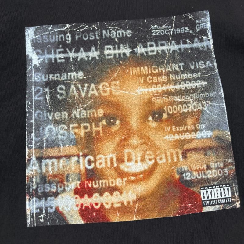 21 SAVAGE / AMERICAN DREAM LAYERED LONG SLEEVE TEE - GANGSTA
