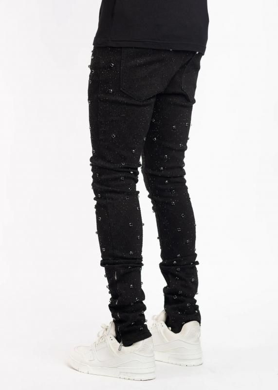GUAPI / ALL BLACK EMBELLISHED DENIM V2 - GANGSTA MARKET