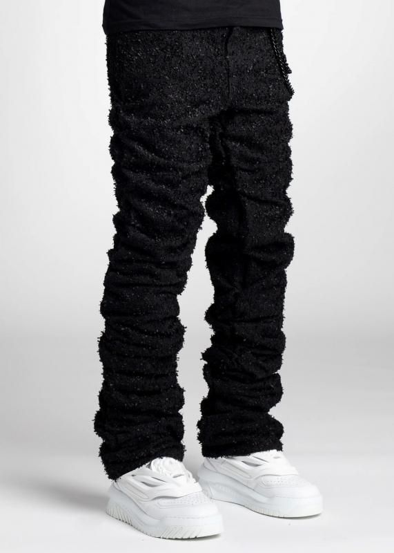 パンツ GUAPI ALL BLACK SUPER STACKED DENIM GUAPI / ALL BLACK SUPER STACKED DENIM - GANGSTA MARKET