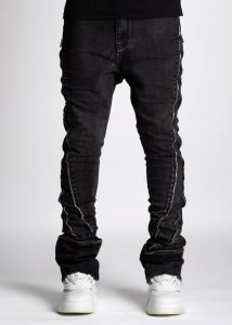 GUAPI / IRON GREY STACKED ZIPPER DENIM