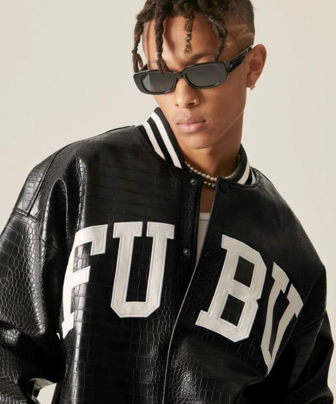 FUBU / PYTHON ECO LEATHER VARSITY JACKET - GANGSTA MARKET