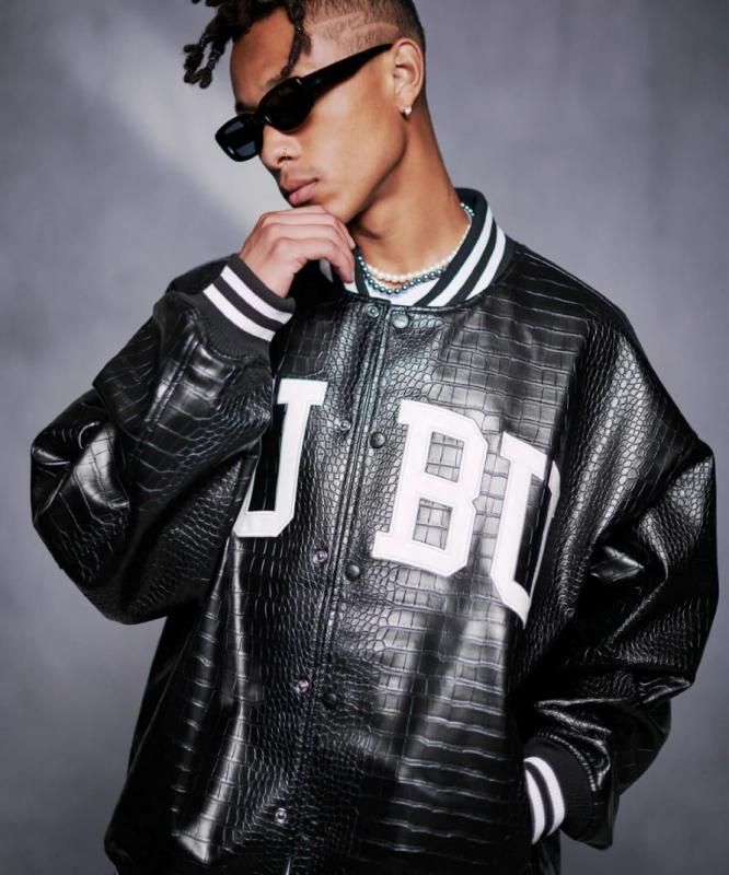 FUBU / PYTHON ECO LEATHER VARSITY JACKET - GANGSTA MARKET