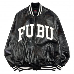 FUBU / PYTHON ECO LEATHER VARSITY JACKET