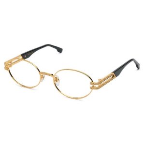 9FIVE / "LOTUS" BLACK & 24K GOLD CLEAR LEMS GLASSES