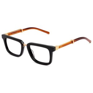 9FIVE / "BISHOP" BLACK & BOURBON CLEAR LEMS GLASSES