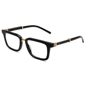 9FIVE / "BISHOP" BLACK & 24K GOLD CLEAR LEMS GLASSES