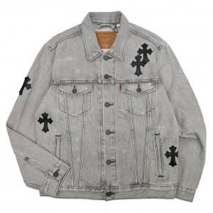 ADVANCE / LEVIS  CROSS LEATHER DENIM JACKET