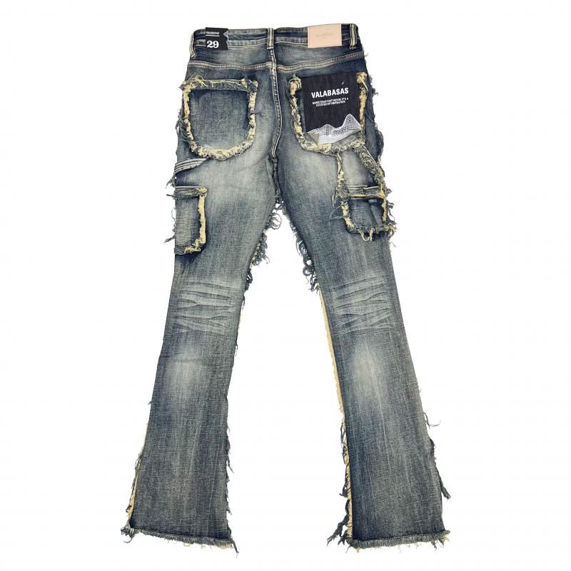 公式完売品 VALAVASAS STACKED FLARE LEATH VALABASAS AK-79 BLACK LEATHER STACKED FLARE | KingStar