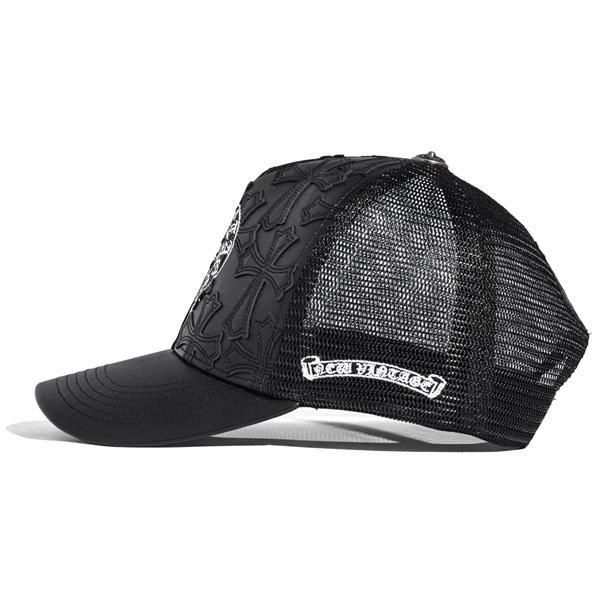 NEW VINTAGE / NV CROSS EMBLEM LEATHER MESH CAP - GANGSTA MARKET