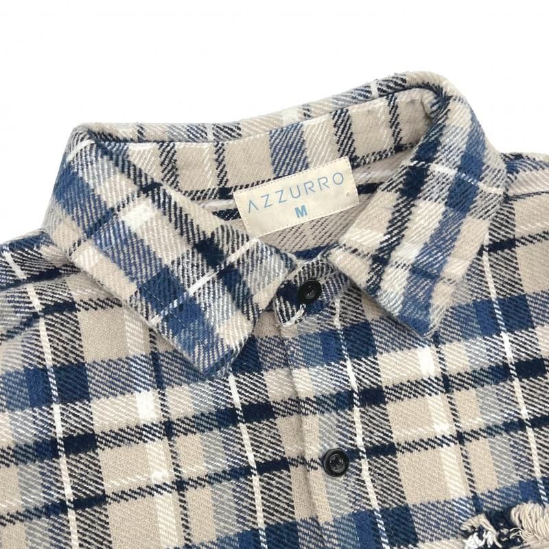 AZZURRO / CHECK SHIRT - GANGSTA MARKET 【ギャングスタ